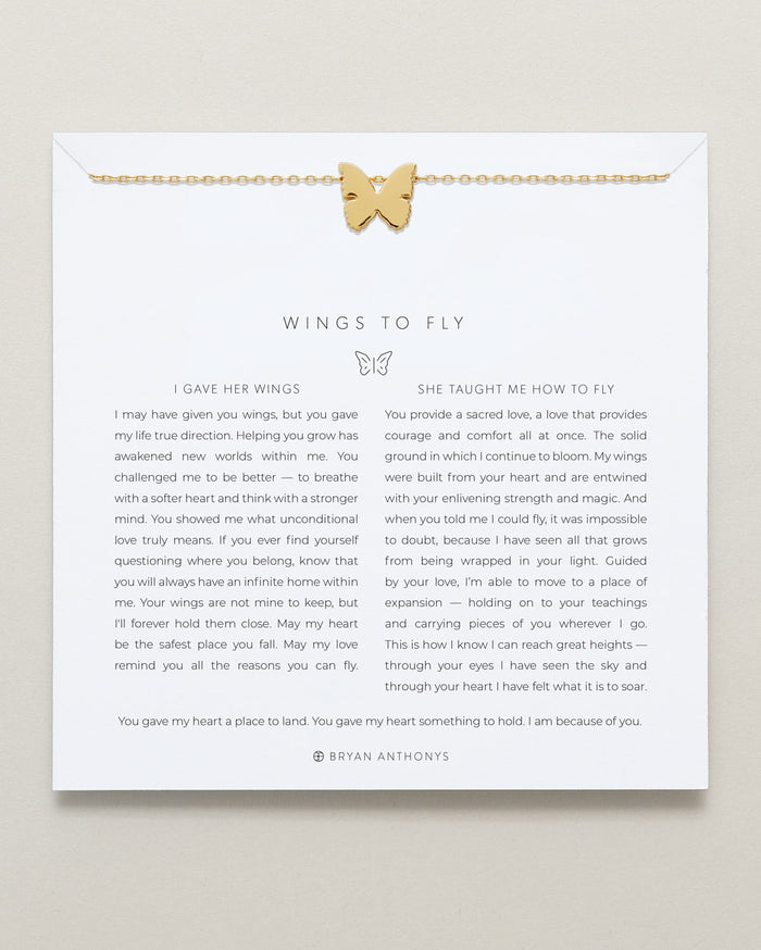 Bryan Anthonys Wings To Fly Gold Icon Necklace On Card
