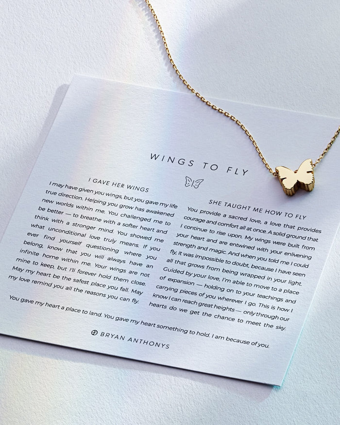 Bryan Anthonys Wings To Fly Gold Icon Necklace On Card Dynamic
