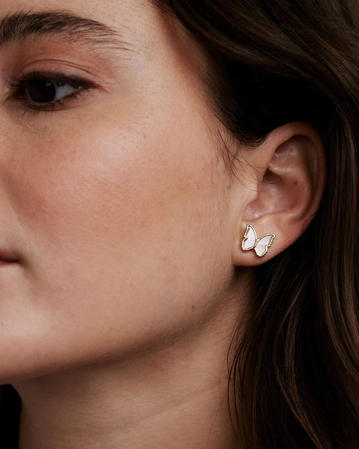 Bryan Anthonys Gold Wings To Fly Stud Earrings On Model