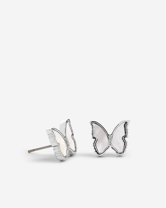 Wings to Fly Stud Earrings in silver finish