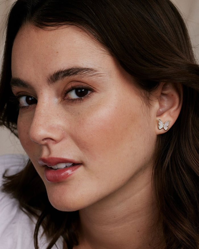 Bryan Anthonys Gold Wings To Fly Stud Earrings On Model