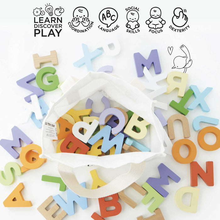 Wooden Alphabet Set & Bag - The Well Appointed House