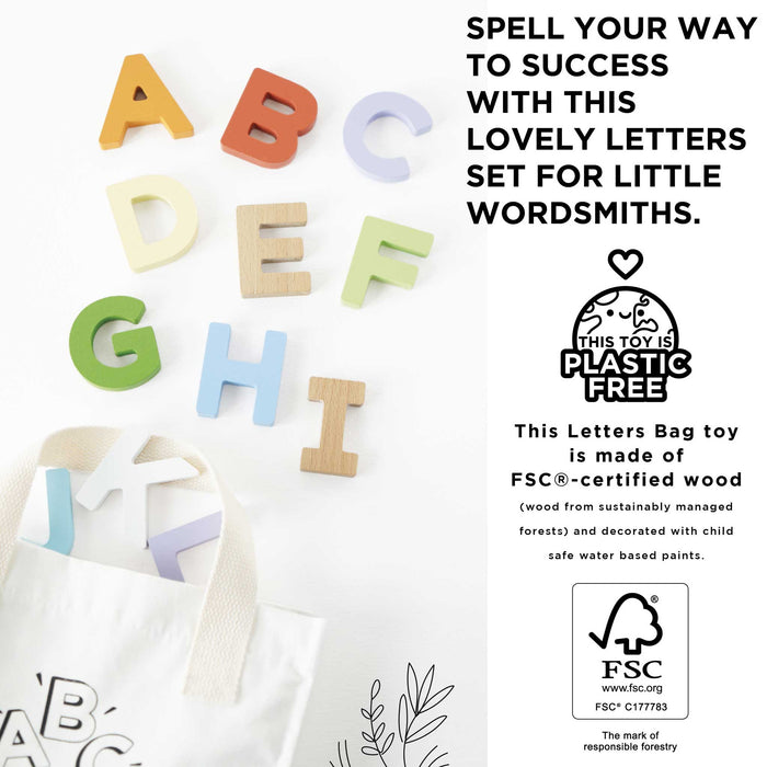 Wooden Alphabet Set & Bag - The Well Appointed House