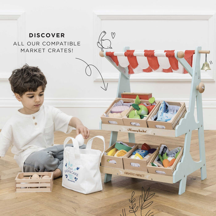 Wooden Market Stall & Fruit Play Food Crate - The Well Appointed House