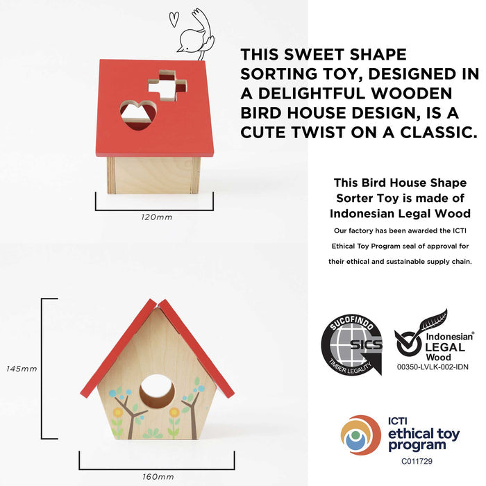 Woodland Bird House Shape Sorter - The Well Appointed House
