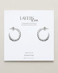 Bryan Anthonys Layers of You Silver Woven Braided Hoops On Card