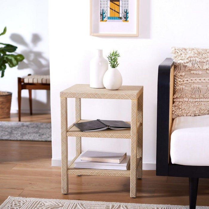 Woven Raffia Two Shelf Side Table - Side & Accent Tables -  The Well Appointed House