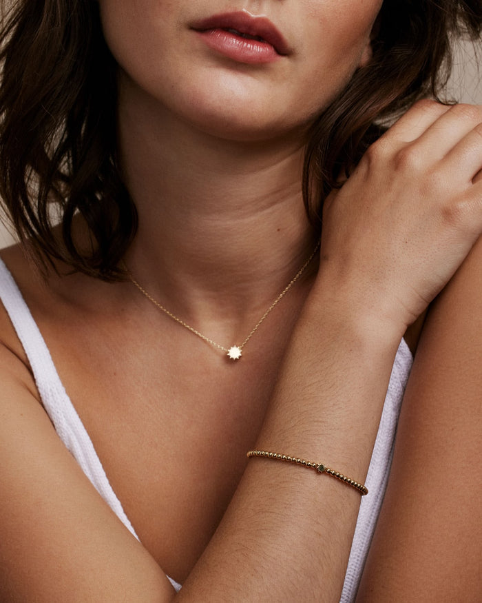 Bryan Anthonys Gold You Are My Sunshine Beaded Bracelet On Model