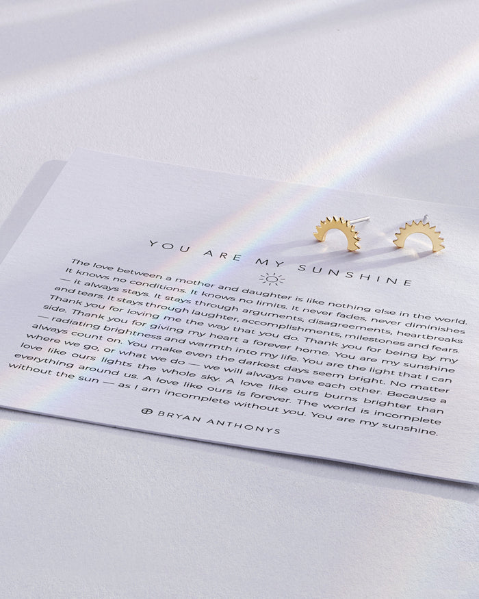 You Are My Sunshine Earrings on card