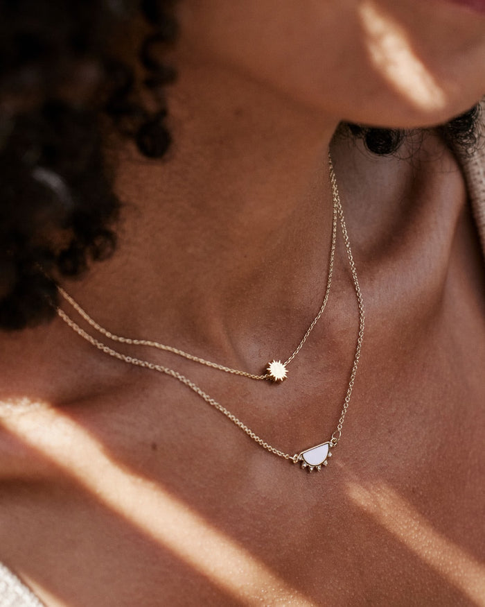 Bryan Anthonys Gold You Are My Sunshine Icon Necklace On Model