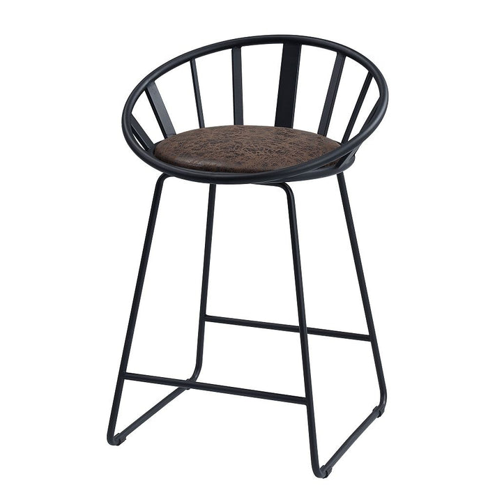 Zudora - Counter Height Chair (Set of 2) - Synthetic Leather & Black